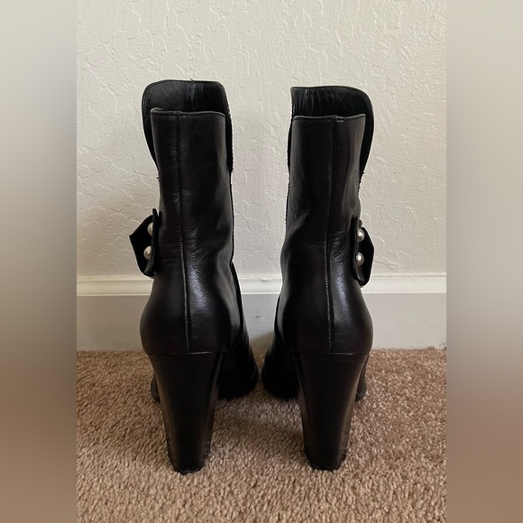 Saks Fifth Avenue Black Boot Heels - Picture 3 of 5